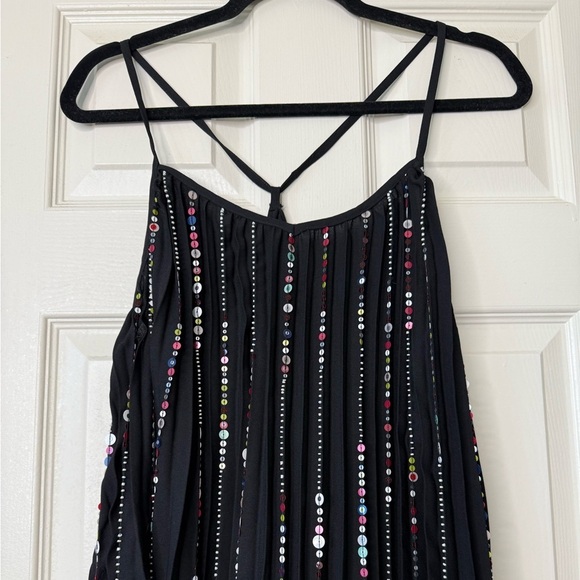 NWT Farm Rio V Neck Sequins Slip Maxi Dress Women Size M In Black Sleeveless - Picture 4 of 17